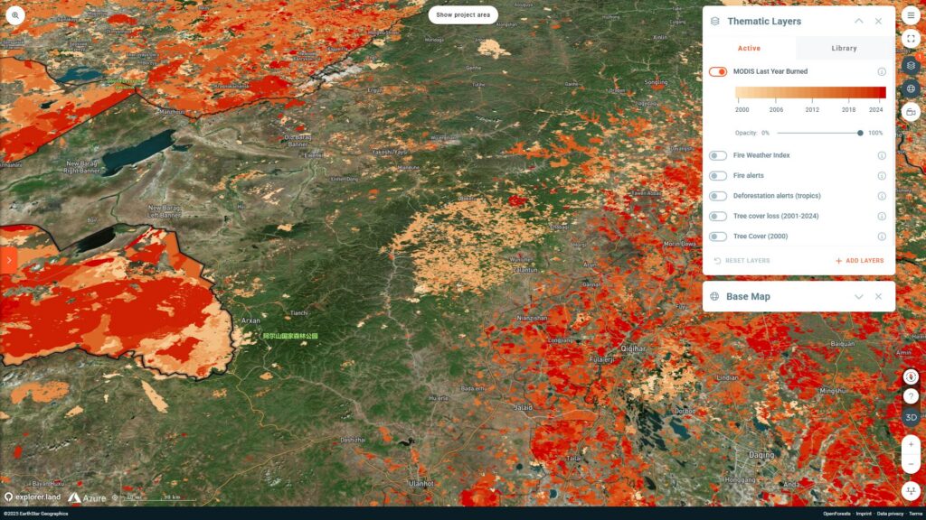 MODIS Last Year Burned