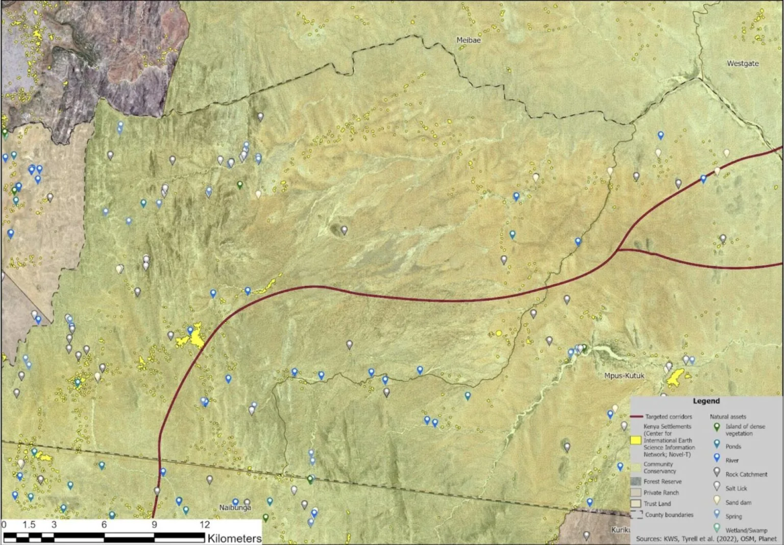 proposed migratory corridors