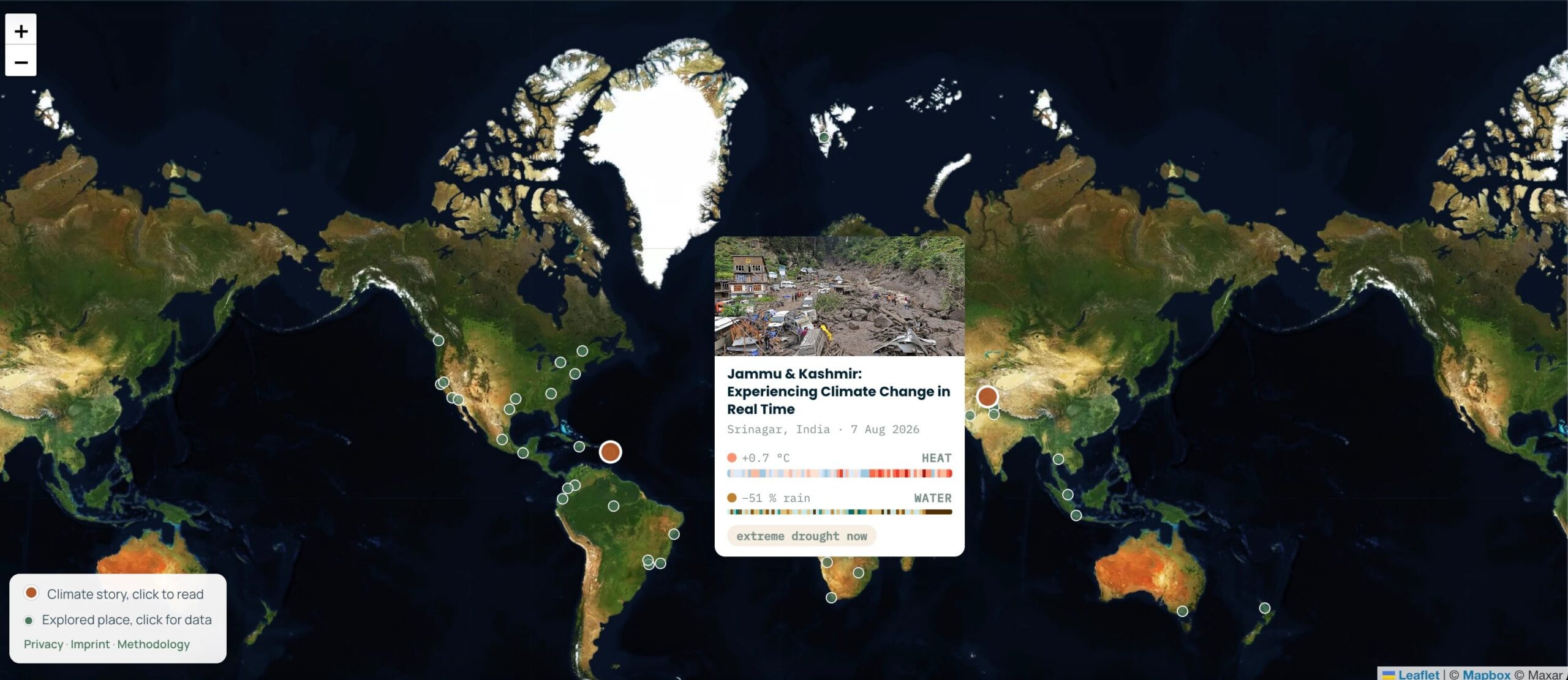 Map of local climate stories